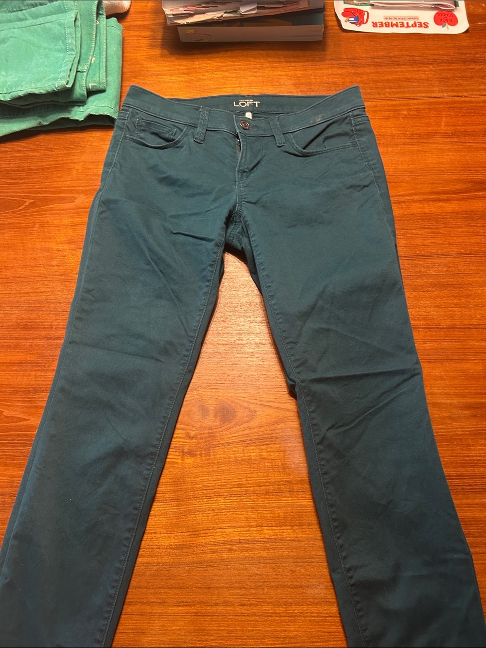 LOFT Women's Teal Straight Leg Jeans